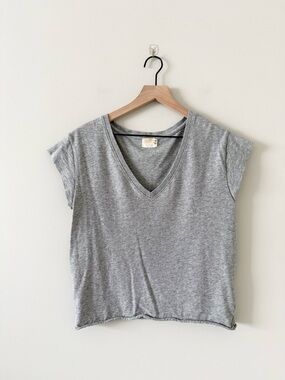 Nation LTD Gray Muscle V-Neck Tee Size S Pima Cotton Relaxed Fit Tank Top